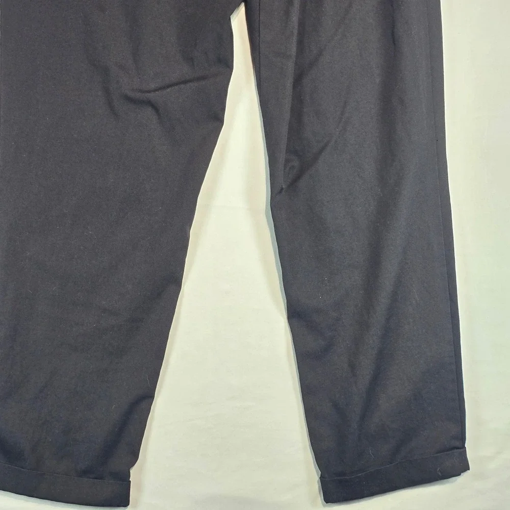 Zara Trafaluc Black Tapered Trousers Striped Elastic Waist Pants Womens Size M